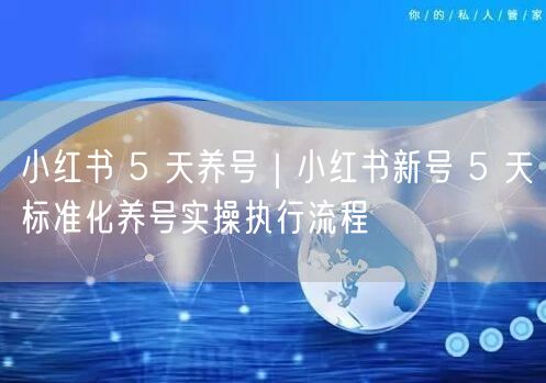 小红书 5 天养号｜小红书新号 5 天标准化养号实操执行流程