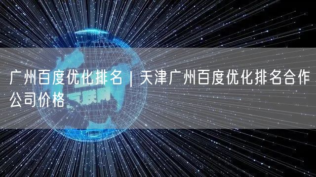 广州百度优化排名｜天津广州百度优化排名合作公司价格