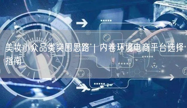 美妆小众品类突围思路｜内卷环境电商平台选择指南