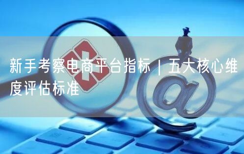 新手考察电商平台指标｜五大核心维度评估标准